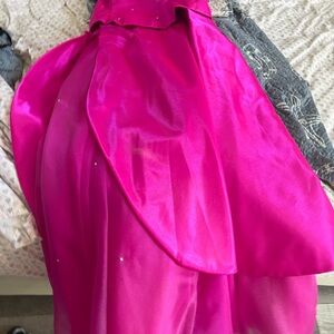 Girls' Fuchsia Satin Party Dress